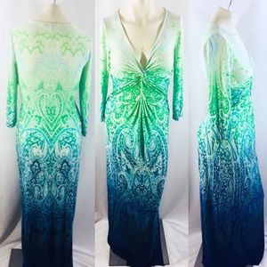 Boston proper ombre paisley print maxi dress sz 6